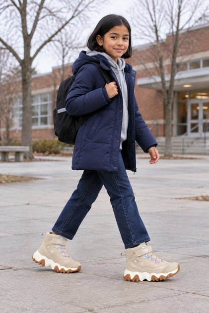 Rd-7659 Anatomical Sole Girls' Beige Color Daily Use Winter Children's Boots