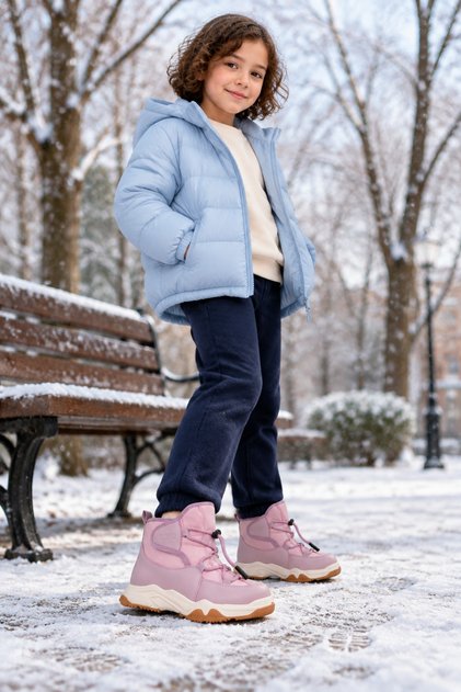 Bl-4688 Anatomical Sole Girls' Pink Color Daily Use Winter Children's Boots