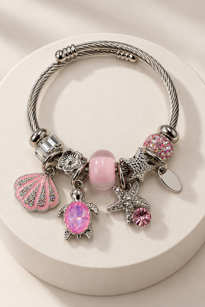 Children's Boy Fruit Figured Charm Steel Bracelet – Small Size Tarnish-Resistant Stainless Steel Strawberry Cherry Themed Bracelet