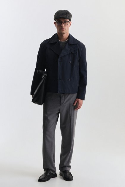 Crop fit men's trench coat