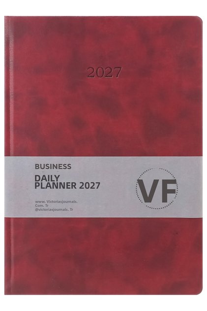 Business-2027 Year Daily Agenda 20X28 Cm. One Page Per Day-Burgundy