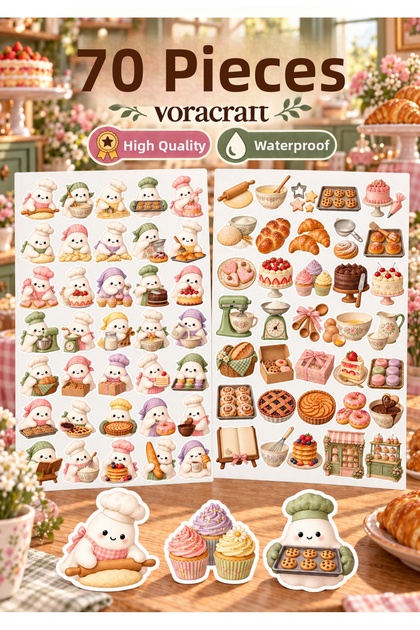 70 Pcs Halloween Sticker Set – Kitchen-Themed Planner, Notebook, and Gift Wrapping Decoration Labels Ybs0012