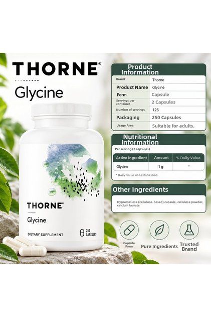 Glycine Amino Acid Liver Detoxification 250 Caps - Glycine Supplement