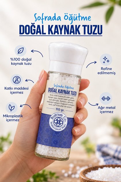 Değirmen Doğal Kaynak Tuzu 110 gr Cam Şişe Öğütücülü