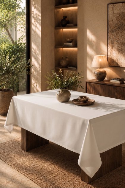 American Service, 130 X 280 Stone Color Tablecloth