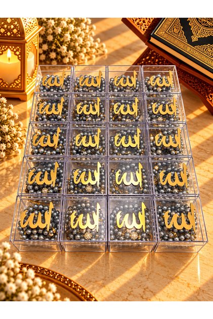 20 Pieces of Gray Gift Boxed Pearl Prayer Beads (Mevli̇d-Hac-Umre-Sünnet)