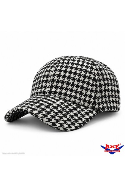 Winter Houndstooth Pattern Back Adjustable Velcro Stamp Fabric Cap Baseball Cap Hat