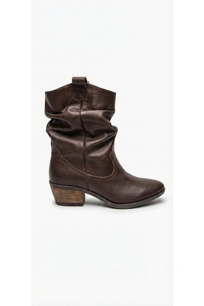 Brown women's genuine leather boot 364.100