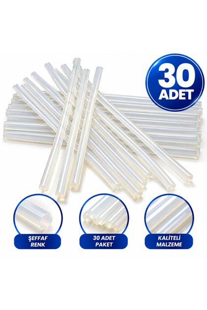 Ince Çubuk Sıcak Silikon Tabancası Mumu (30 Adet) 7x4 Mm