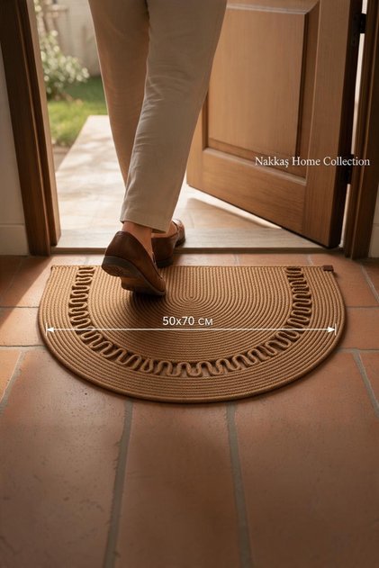 Nakkaş Home Sadem Kapı Yarım Ay Jüt Önü Paspası 50 X 70