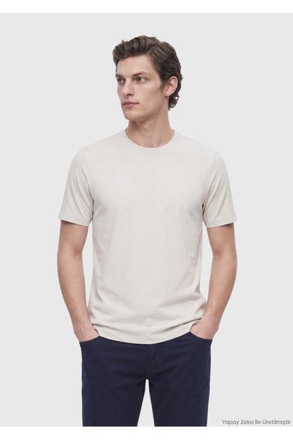 Stone Plain Crew Neck T-Shirt