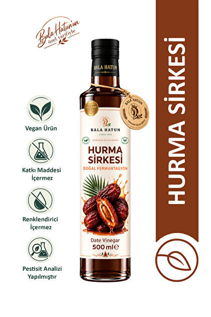 Hurma Sirkesi 500ml - Doğal Fermantasyon - 6 Ay Dinlendirilmiş Özel Tarif - Date Vinegar