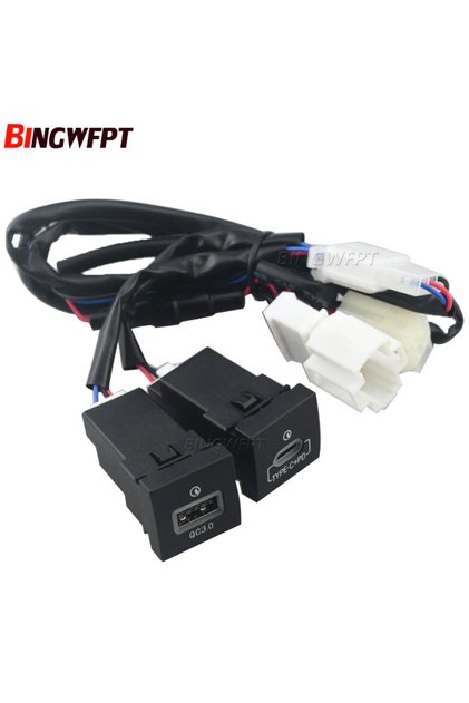 QC3.0 and Type C PD 2PCS Car USB Charger PD Quick Charge QC3.0 Phone Charging Adapter Outlet Button
