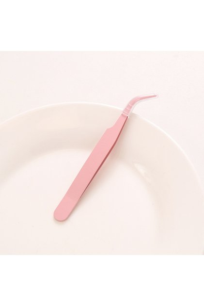 Elbow-pink Hand account tool tweezers macaroon color metal elbow straight head student handmade stic