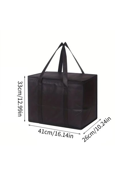 J240583 1PC Large Insulated Food Bag Reusable Foldable Hot Cold Meals Grocery Bags Zipper Bag Lightw
