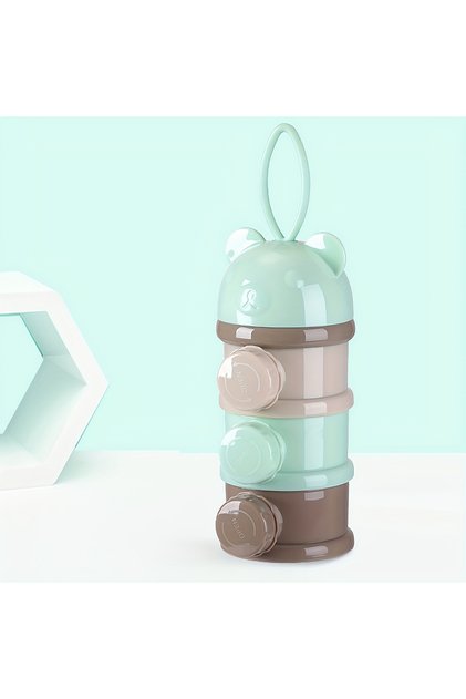 Green Large Capacity Baby Milk Powder Container with Strap, Baby Formula Dispenser, Stackable Food S