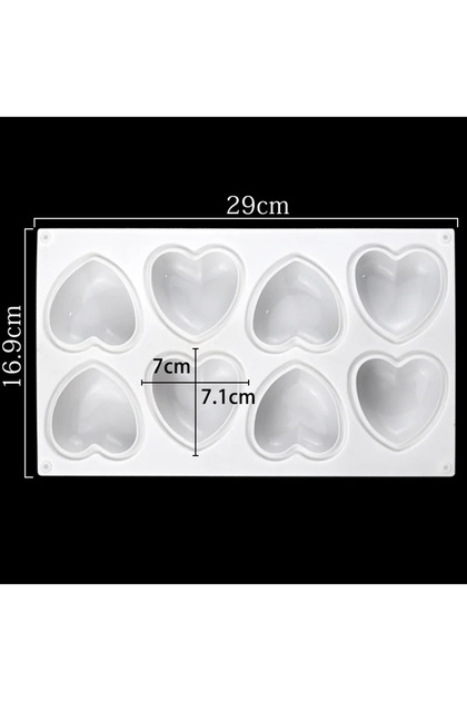 8cups White Love Heart Silicone Soap Mold Handmade Candle Making Kit Diy Chocolate Ice Soap Plaster