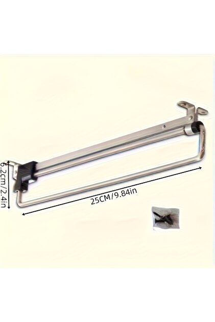 25cm 1pc Pull-Out Clothes Storage Rod Adjustable Foldable Metal Hanging Rail for Wardrobes Space-Sav