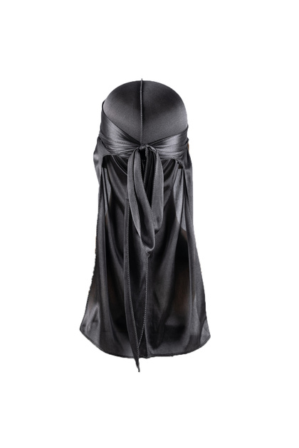 4801GRAY Men's Silk Durag Shower Cap Bandana Silky Du Rag Doo Rag Long Tail Waves Cap