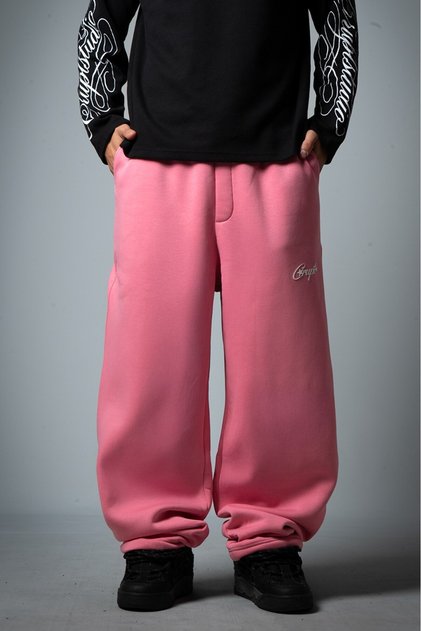 White Crupt Trace Stoperli Balloon Fit Men's Pink Sweatpants