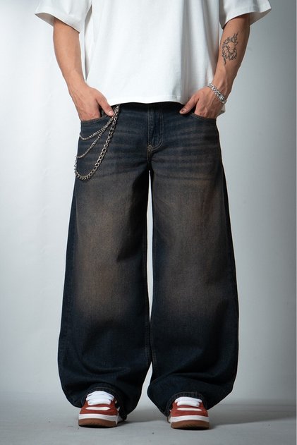 Timeless Fade Wide Leg Super Baggy Blue Men's Jean Trousers