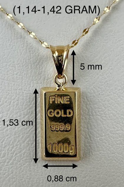14 Ayar Gram Külçe Kolye (1,14-1,42 GRAM)
