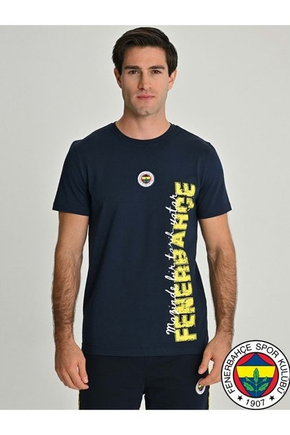 S.K. 25/26 Season Stand Woven Logo T-Shirt Stand Jersey Dark Blue