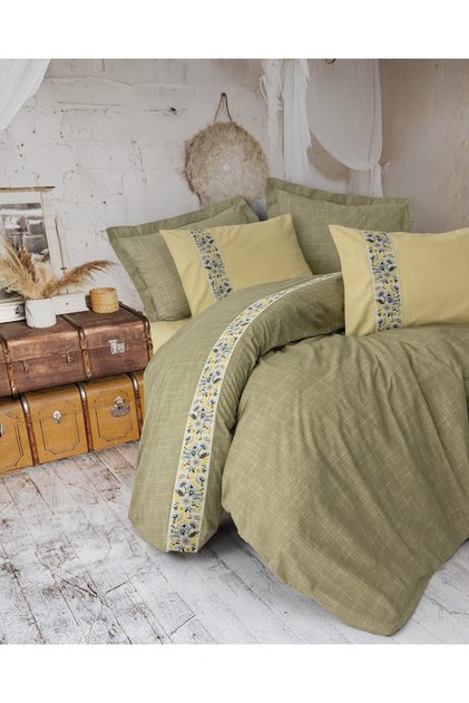 Folk Art Double Duvet Cover Set Elowen Yellow