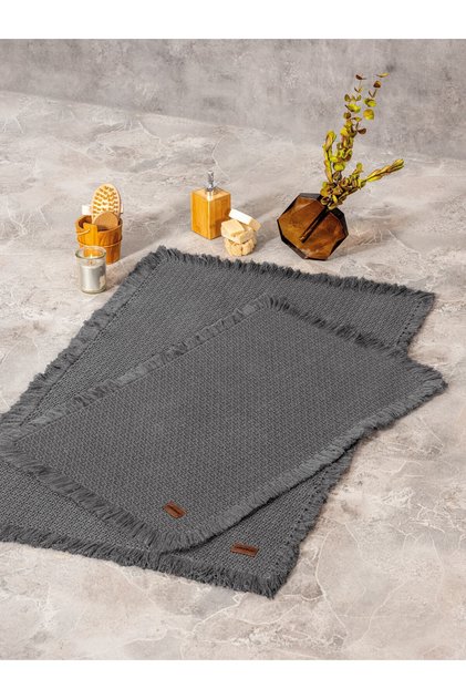 Bath Rug Set Anthracite 75X125 60X90