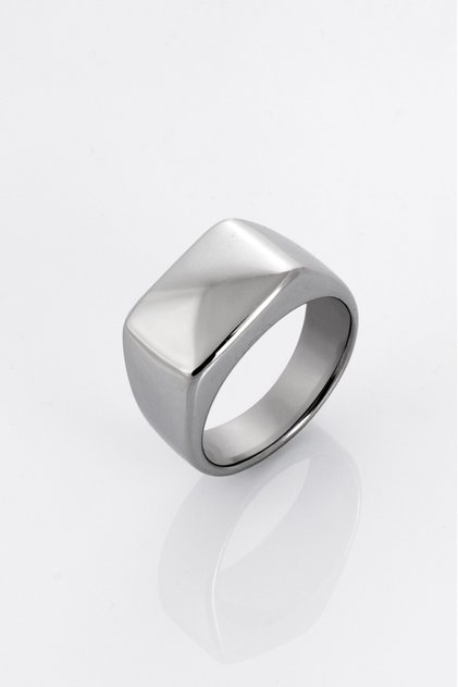 Silver Rectangular Men's Ring