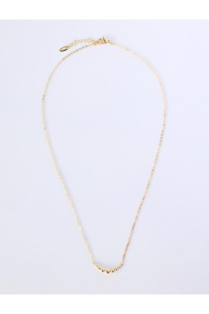 Gold Color Dorika Detailed Chain Necklace