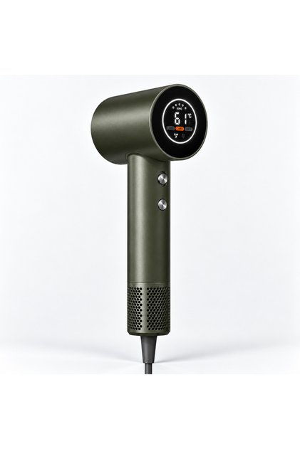 HD-200 High-Speed Hair Dryer, 1600W, 110,000 RPM Brushless DC Motor, Smart LED Temperature Display, 200 Million Negative Ions, 2 Speeds & 3 Heat Settings