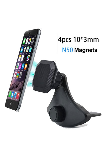 black N50 Strong Magnetic Car Phone Holder Universal CD Slot Mobile Phone Holder Built-in 6 Strong M