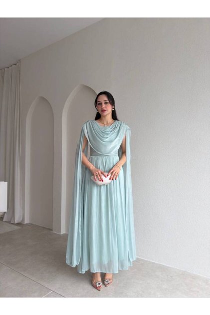 LİNCON Maxi Elbise 3113 - Mint