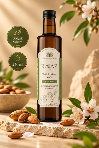 Tatlı Badem Yağı 250 ml – %100 Saf, Doğal Ve Soğuk Sıkım