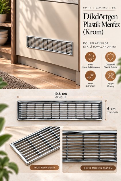 Rectangular Plastic Ventilation Grille Chrome Air Vent Grille Air Duct Vent