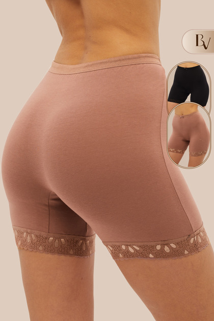 2-Piece Lace Women's Shorts Mink Black