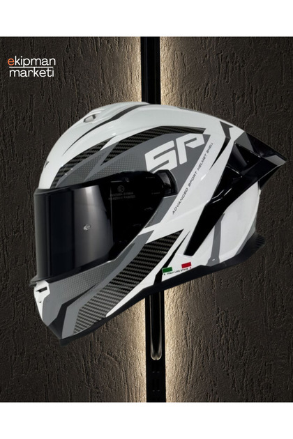 867 POWER White Black Kapalı Kask