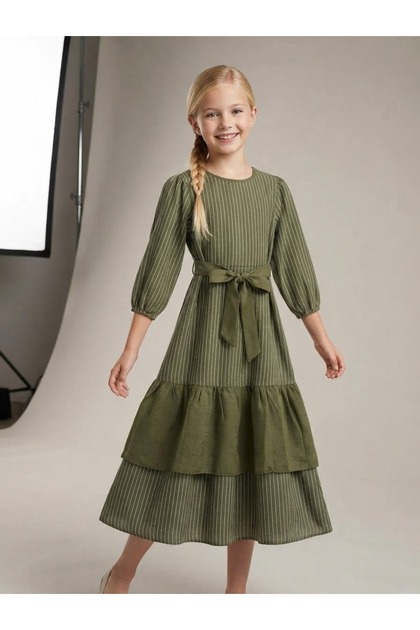 Girls' Cotton Viscose Long Dress
