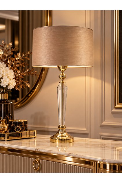 Amore Gold Kristal Metal Abajur - Vizon