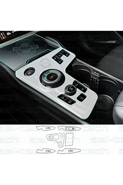 Kia Sportage Prestige uyumlu Vites Etrafı Kapı kolu Şarj Ünitesi Piano Black TPU Koruyucu 6 lı set 2022-2025