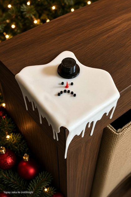 Yılbaşı Süsü Christmas Erimiş Kardan Adam Masa Köşe Dekoru