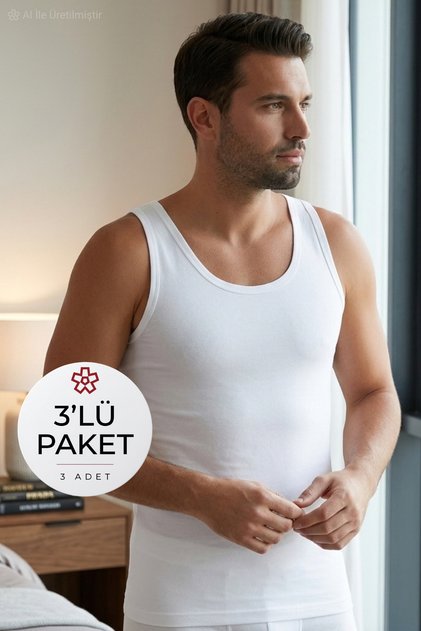 Lycra Men's Undershirt White 3-Pack