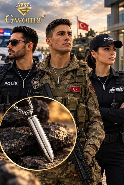 Men's Steel Bullet Pendant – Soldier Police Security Guard Pendant with Openable Prayer and Prayer Beads Compartment, Gift for Lover, Spouse, Father, Friend