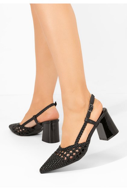 Pantofi slingback Letira negri
