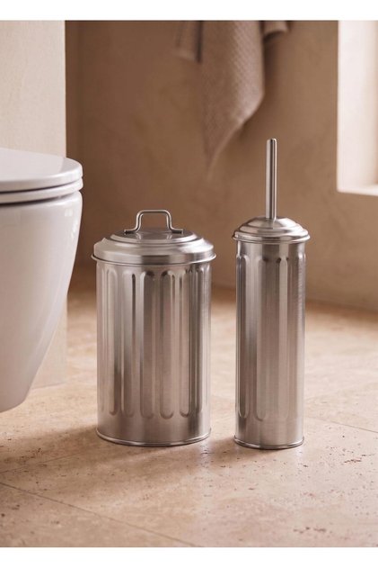 Çöp Kovası Tuvalet Fırçası Banyo Seti Krom