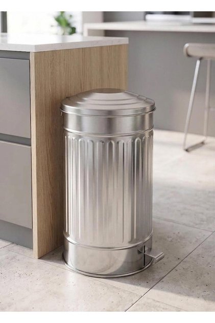 Çöp Kovası Krom 37 Lt
