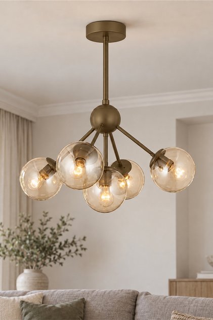 Meyo 5Li Eskitme Bal Camlı Modern Genç Odası Yatak Odası Salon Avize