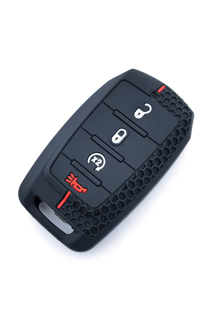 black Silicone Car Remote Key Case Cover Shell Keychian Fob for Dodge Ram 1500 Pickup TRX Rebel Ram