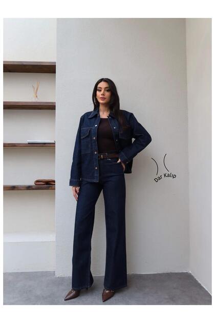Denim Snap Button Shirt and Pants Set